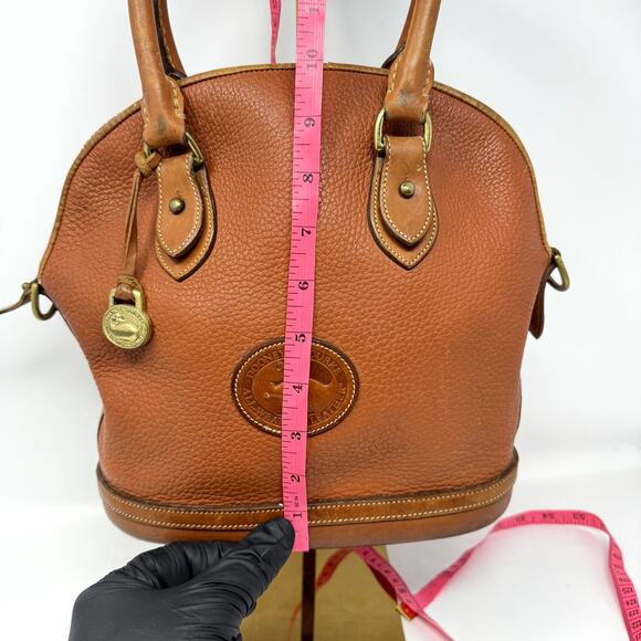 Dooney & Bourke Norfolk Bag Purse Brown Leather Double Handle VTG Durable - Picture 3 of 16